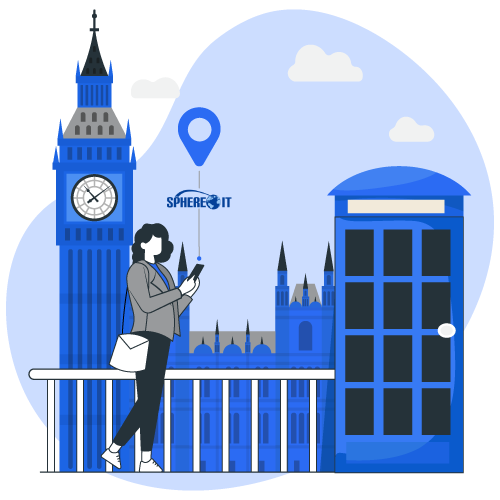 Image of person on phone locating IT support services In London - Sphere IT
