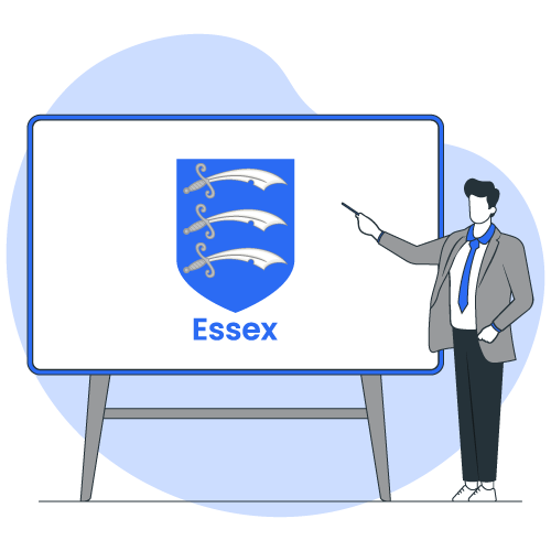 IT support in Essex header image - man standing presenting our Essex services on a white board
